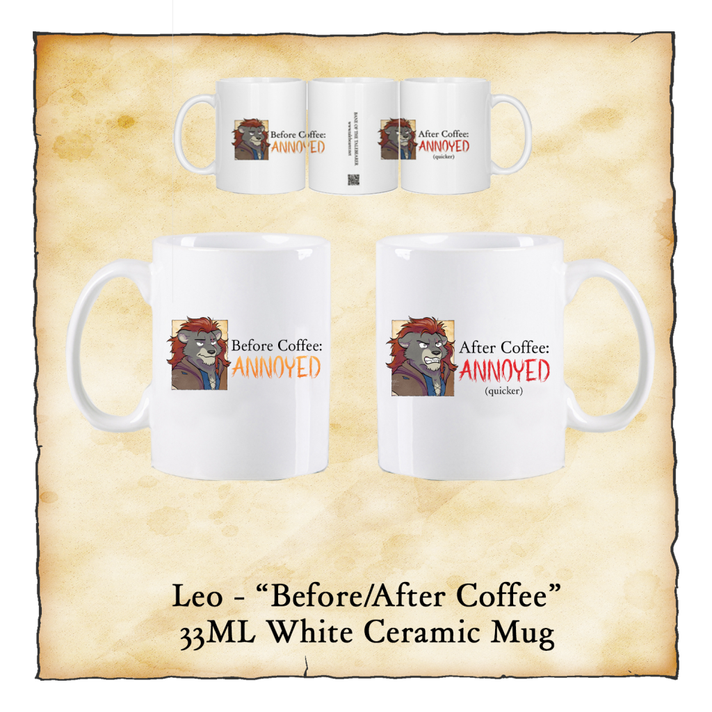 Leo "Before/After coffee" mug - White